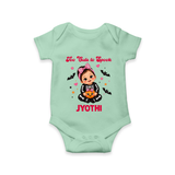  Too Cute to Spook Halloween Romper - MINT GREEN - New Born (Chest 14")