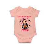  Too Cute to Spook Halloween Romper - PEACH - New Born (Chest 14")