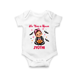  Too Cute to Spook Halloween Romper - WHITE - New Born (Chest 14")