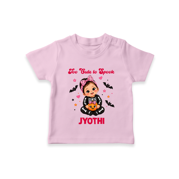  Too Cute to Spook Halloween T Shirt - BABY PINK - 0-5 Months Old (Chest 17")