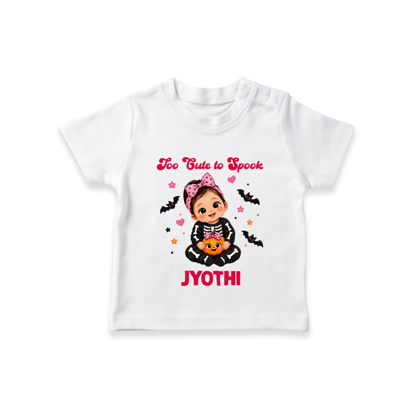  Too Cute to Spook Halloween T Shirt - WHITE - 0-5 Months Old (Chest 17")