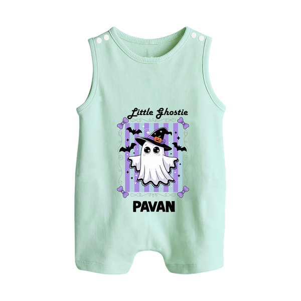  Little Ghostie Halloween Romper Suit  - MINT GREEN - New Born (Chest 18")