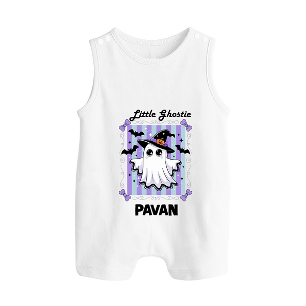  Little Ghostie Halloween Romper Suit  - WHITE - New Born (Chest 18")
