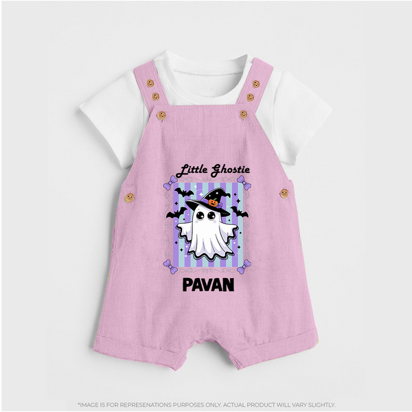  Little Ghostie Halloween Dungaree - BABY PINK - 0 - 5 Months Old (Chest 18")