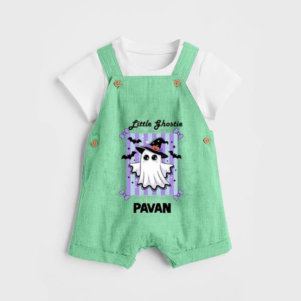  Little Ghostie Halloween Dungaree - GREEN - 0 - 5 Months Old (Chest 18")