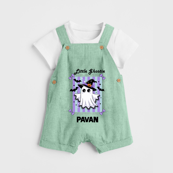 Little Ghostie Halloween Dungaree - MINT GREEN - 0 - 5 Months Old (Chest 18")