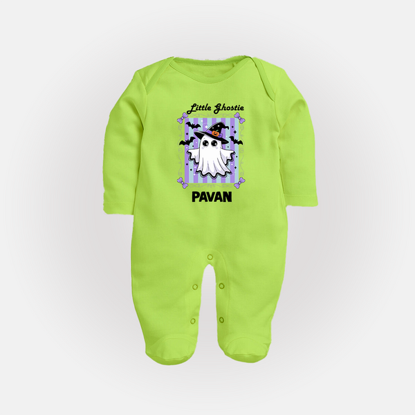  Little Ghostie Halloween Full Body Suit - LIME GREEN - New Born (Chest 7.5")
