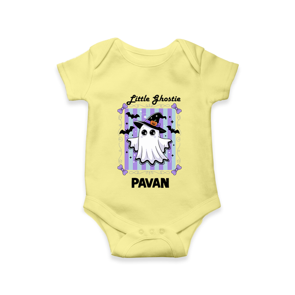  Little Ghostie Halloween Romper - PASTEL YELLOW - New Born (Chest 14")
