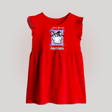  Little Ghostie Halloween Baby Frock  - RED - 0 - 3 Months Old (Chest 17")