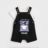  Little Ghostie Halloween Dungaree - BLACK - 0 - 5 Months Old (Chest 18")