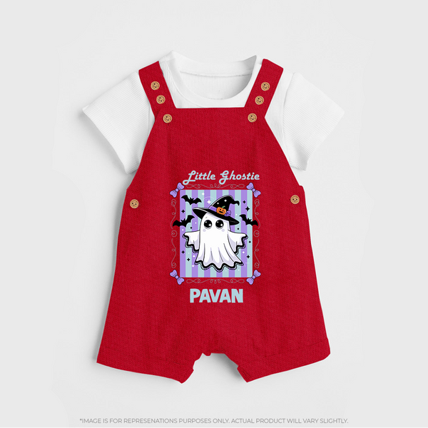  Little Ghostie Halloween Dungaree - RED - 0 - 5 Months Old (Chest 18")