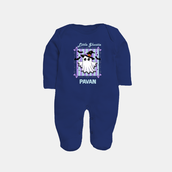  Little Ghostie Halloween Full Body Suit - NAVY BLUE - New Born (Chest 7.5")