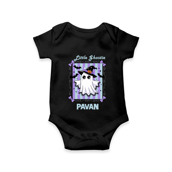  Little Ghostie Halloween Romper - BLACK - New Born (Chest 14")