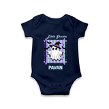 Little Ghostie Halloween Romper - NAVY BLUE - New Born (Chest 14")