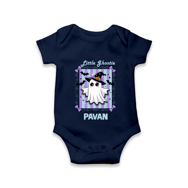  Little Ghostie Halloween Romper - NAVY BLUE - New Born (Chest 14")