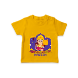 "Step into vibrant hues with our "Jai Anjaneya" Customised T-Shirt for Kids - CHROME YELLOW - 0 - 5 Months Old (Chest 17")