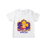 "Step into vibrant hues with our "Jai Anjaneya" Customised T-Shirt for Kids - WHITE - 0 - 5 Months Old (Chest 17")