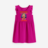 Embrace tradition with "Hanuman's Little Devotee" Customised Girls Frock - HOT PINK - 0 - 6 Months Old (Chest 18")