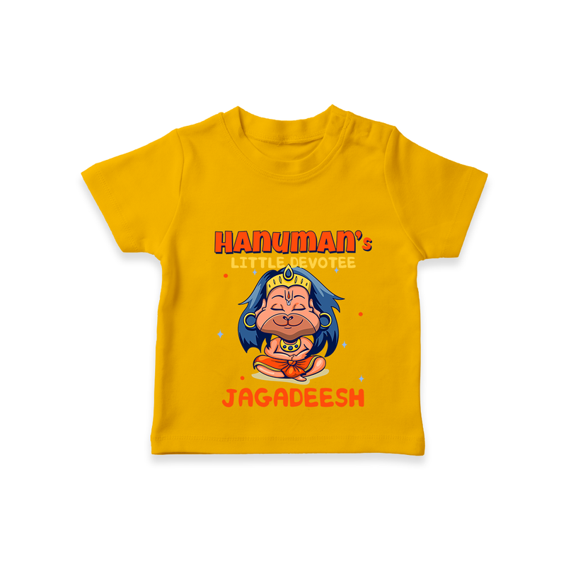 Embrace tradition with "Hanuman's Little Devotee" Customised T-Shirt for Kids - CHROME YELLOW - 0 - 5 Months Old (Chest 17")