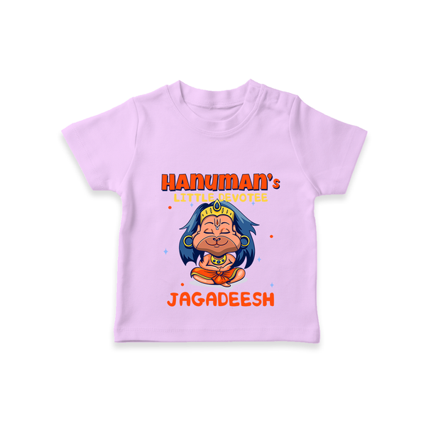 Embrace tradition with "Hanuman's Little Devotee" Customised T-Shirt for Kids - LILAC - 0 - 5 Months Old (Chest 17")