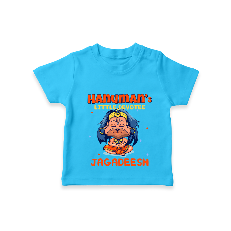 Embrace tradition with "Hanuman's Little Devotee" Customised T-Shirt for Kids - SKY BLUE - 0 - 5 Months Old (Chest 17")