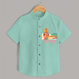 Celebrate new beginnings with our "Feeling Blessed On Hanuman Jayanti" Customised  Shirt for kids - MINT GREEN - 0 - 6 Months Old (Chest 21")
