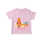 Celebrate new beginnings with our "Feeling Blessed On Hanuman Jayanti" Customised T-Shirt for Kids - PINK - 0 - 5 Months Old (Chest 17")