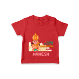 Celebrate new beginnings with our "Feeling Blessed On Hanuman Jayanti" Customised T-Shirt for Kids - RED - 0 - 5 Months Old (Chest 17")