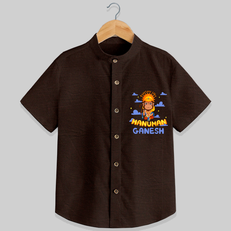 Experience comfort and style with our "Ugadi Pachadi Delights" Customised  Shirt for kids - CHOCOLATE BROWN - 0 - 6 Months Old (Chest 21")