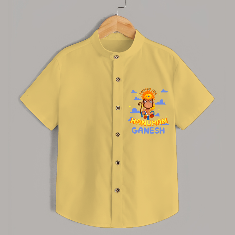 Experience comfort and style with our "Ugadi Pachadi Delights" Customised  Shirt for kids - YELLOW - 0 - 6 Months Old (Chest 21")