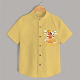 Elevate your wardrobe with "Fearless Like Hanuman" Customised  Shirt for kids - YELLOW - 0 - 6 Months Old (Chest 21")