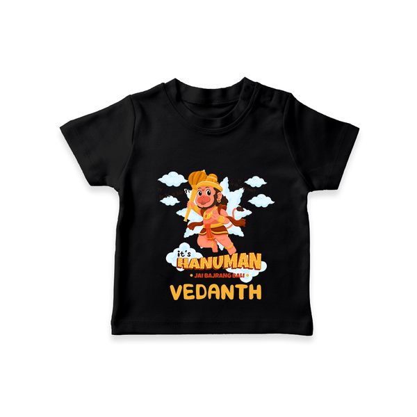 Elevate your wardrobe with "Fearless Like Hanuman" Customised T-Shirt for Kids - BLACK - 0 - 5 Months Old (Chest 17")