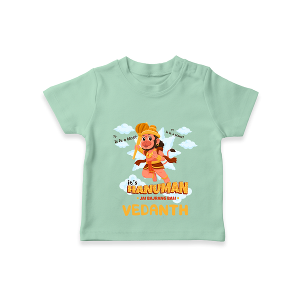 Elevate your wardrobe with "Fearless Like Hanuman" Customised T-Shirt for Kids - MINT GREEN - 0 - 5 Months Old (Chest 17")