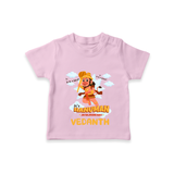 Elevate your wardrobe with "Fearless Like Hanuman" Customised T-Shirt for Kids - PINK - 0 - 5 Months Old (Chest 17")