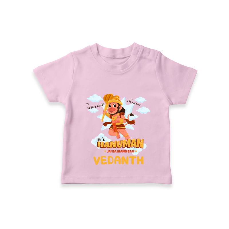 Elevate your wardrobe with "Fearless Like Hanuman" Customised T-Shirt for Kids - PINK - 0 - 5 Months Old (Chest 17")