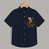 Make a statement with "Jai Bajrang Bali" vibrant colors Customised  Shirt for kids - NAVY BLUE - 0 - 6 Months Old (Chest 21")