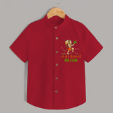 Make a statement with "Jai Bajrang Bali" vibrant colors Customised  Shirt for kids - RED - 0 - 6 Months Old (Chest 21")