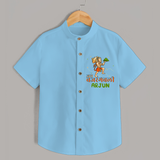 Make a statement with "Jai Bajrang Bali" vibrant colors Customised  Shirt for kids - SKY BLUE - 0 - 6 Months Old (Chest 21")