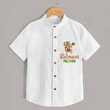 Make a statement with "Jai Bajrang Bali" vibrant colors Customised  Shirt for kids - WHITE - 0 - 6 Months Old (Chest 21")