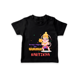 Embrace tradition with "Strong & Mighty Like Hanuman" Customised T-Shirt for Kids - BLACK - 0 - 5 Months Old (Chest 17")