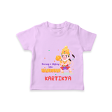 Embrace tradition with "Strong & Mighty Like Hanuman" Customised T-Shirt for Kids - LILAC - 0 - 5 Months Old (Chest 17")
