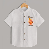 My First Hanuman Jayanthi - Strength & Devotion Begin With Our Customized Shirt For Kids With Name - WHITE - 0 - 6 Months Old (Chest 23")