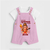 My First Hanuman Jayanti – Personalized Baby Dungaree - BABY PINK - 0 - 5 Months Old (Chest 18")