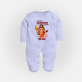 My First Hanuman Jayanti – Personalized Baby Fullbody Suit - BABY BLUE - New Born (Chest 7.5")