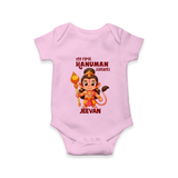 My First Hanuman Jayanti – Personalized Baby Romper - BABY PINK - New Born (Chest 14")