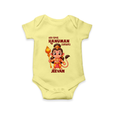 My First Hanuman Jayanti – Personalized Baby Romper - PASTEL YELLOW - New Born (Chest 14")