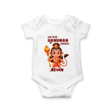 My First Hanuman Jayanti – Personalized Baby Romper - WHITE - New Born (Chest 14")