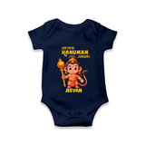 My First Hanuman Jayanti – Personalized Baby Romper - NAVY BLUE - New Born (Chest 14")