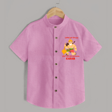 Little but Strong Just Like Bal Hanuman – Personalized   Shirt - BABY PINK - 0 - 6 Months Old (Chest 23")