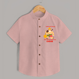 Little but Strong Just Like Bal Hanuman – Personalized   Shirt - PEACH - 0 - 6 Months Old (Chest 23")
